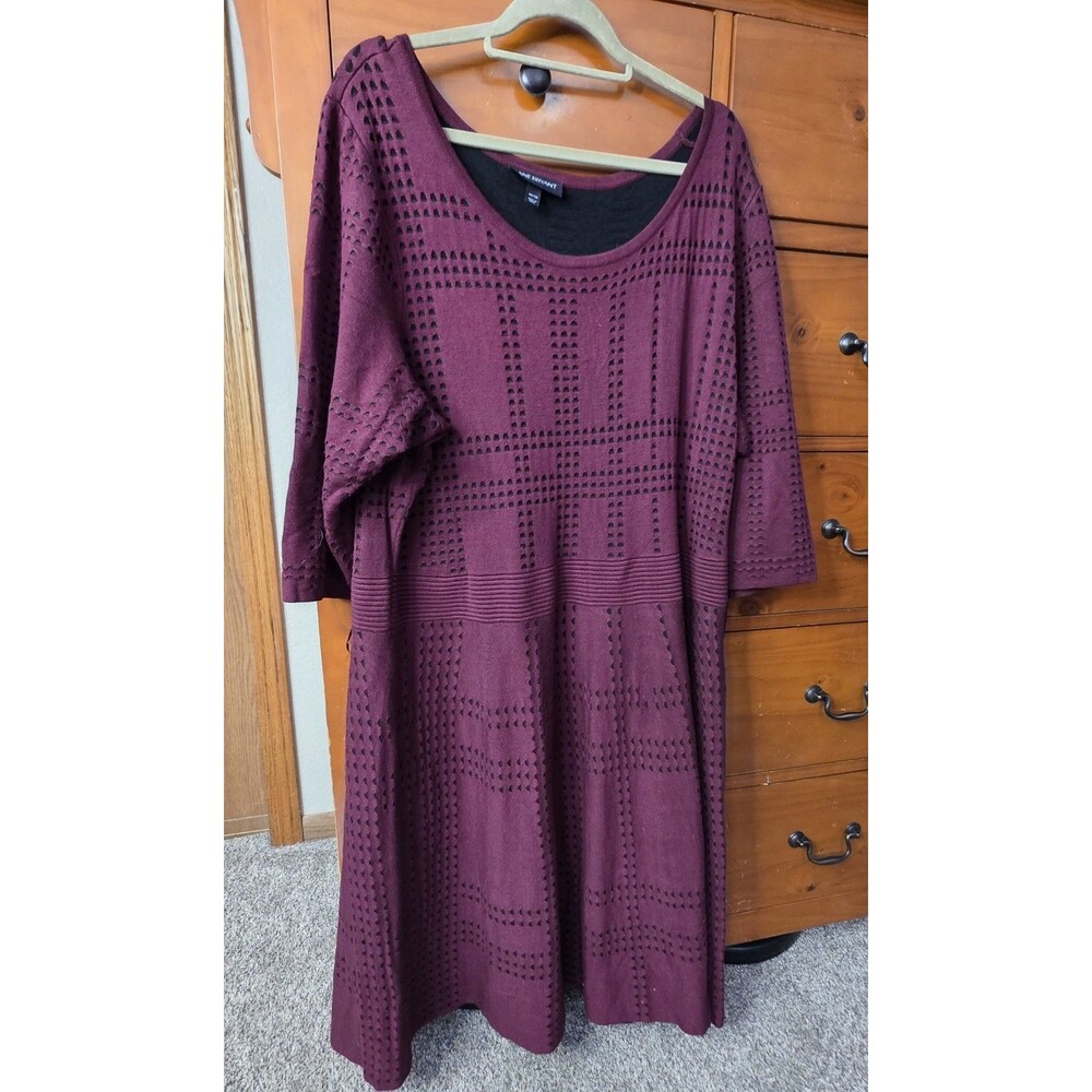 Lane Bryant Cut Out Burgundy Sweater Dress Size 26/28 Business Travel Comfort